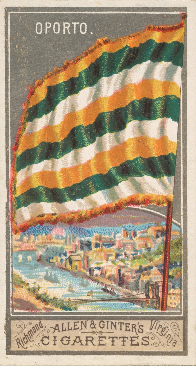 Oporto, de la série City Flags N6 pour les marques de cigarettes Allen & Ginter, 1887 - Allen and Ginter