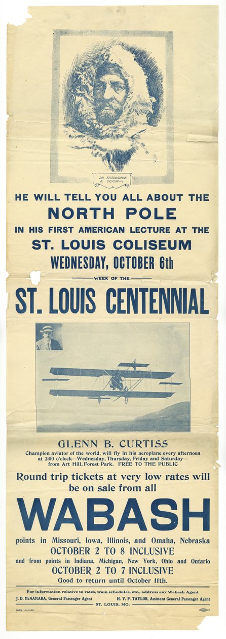 Glenn B. Curtiss volera son avion depuis Art Hill - Allied Printing