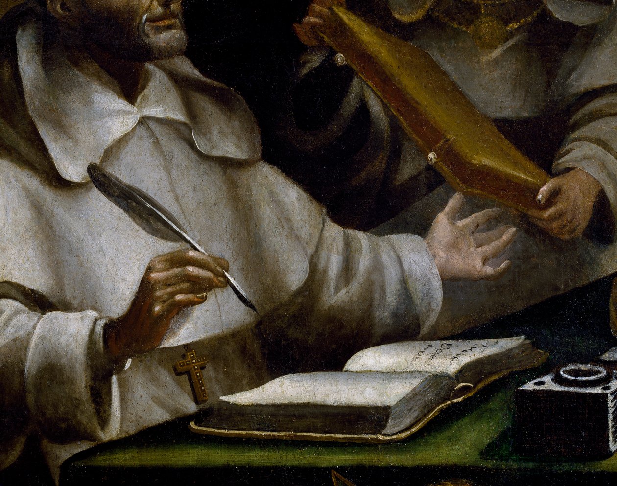Les mains de Saint Albert écrivant (détail) - Alonso Antonio Villamor