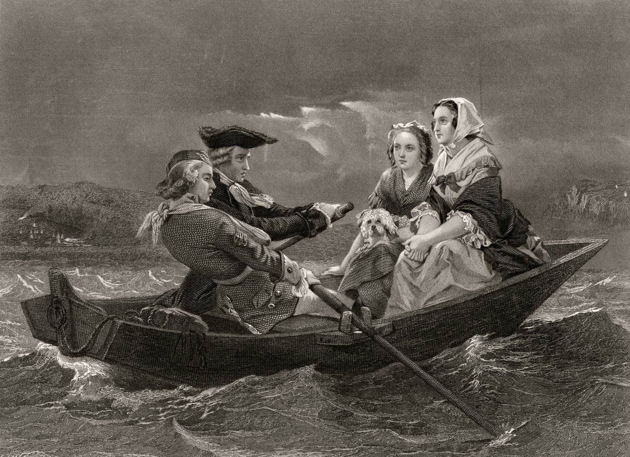 Lady Harriet Ackland en route pour visiter le camp du général Gates, de 