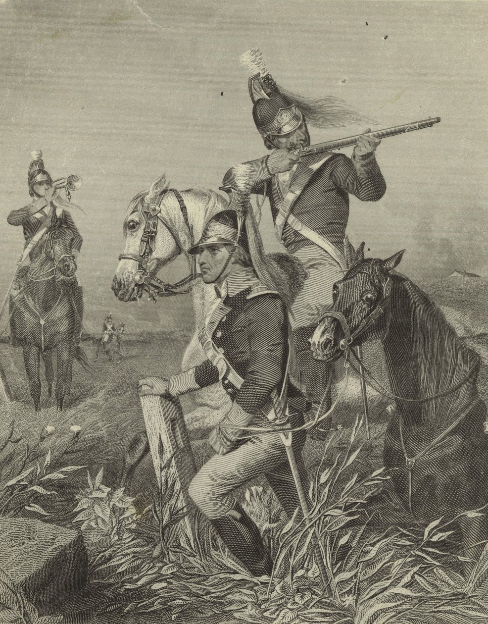 La cavalerie de Lee escarmouchant à la bataille de Guilford - Alonzo Chappel