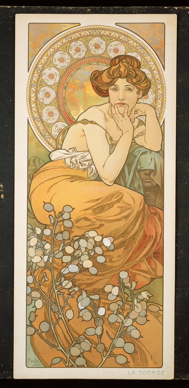 Les pierres précieuses : Topaze, 1900 - Alphonse Mucha
