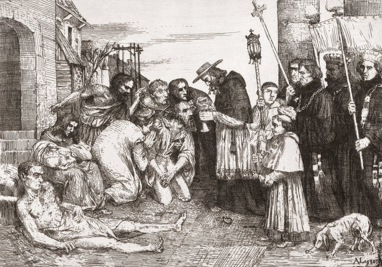 Victimes de la peste de Rome - Alphonse (after) Legros