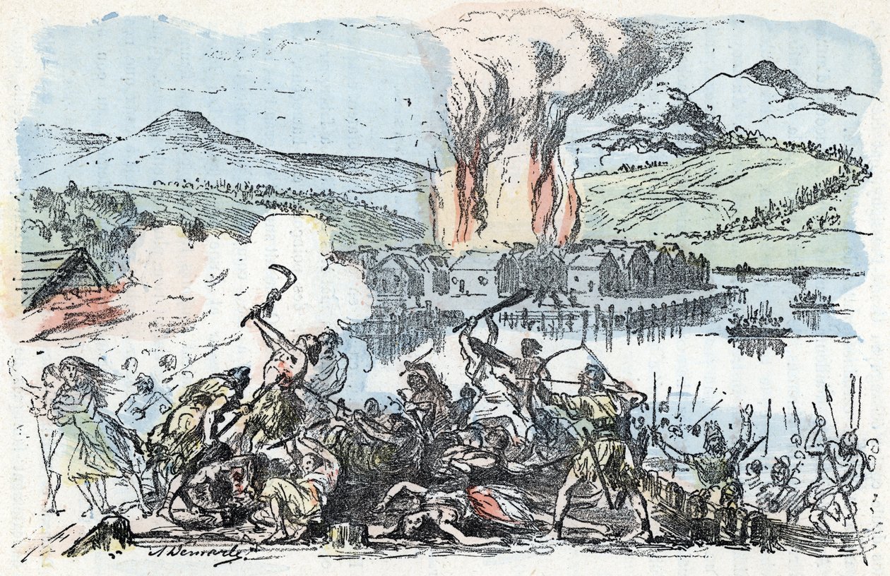 Préhistoire : scène de guerre au début de l