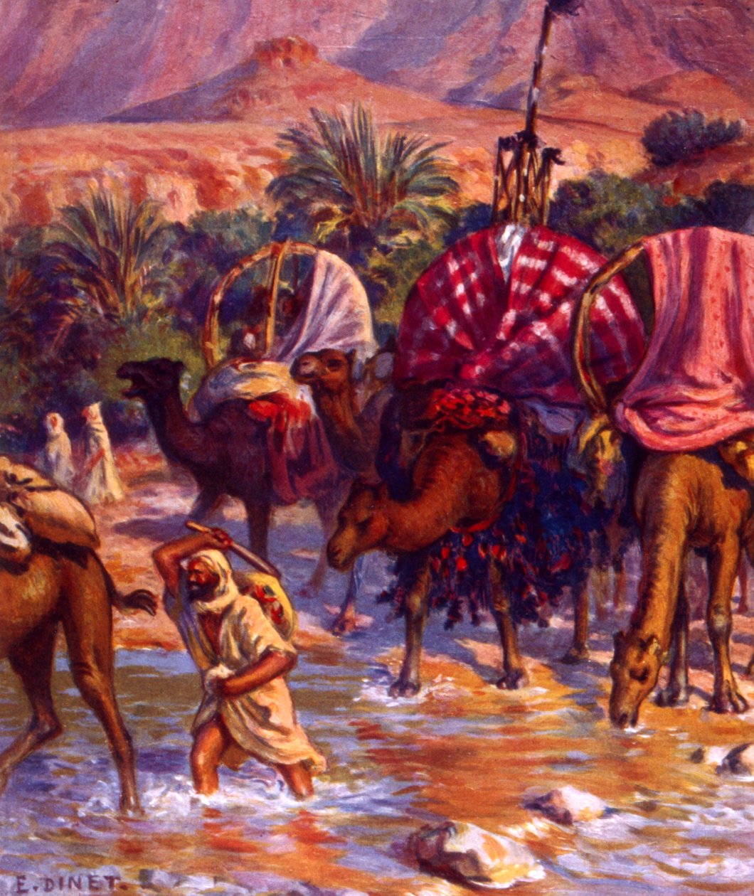 Groupe de nomades arabes dans le désert - Alphonse Etienne Dinet