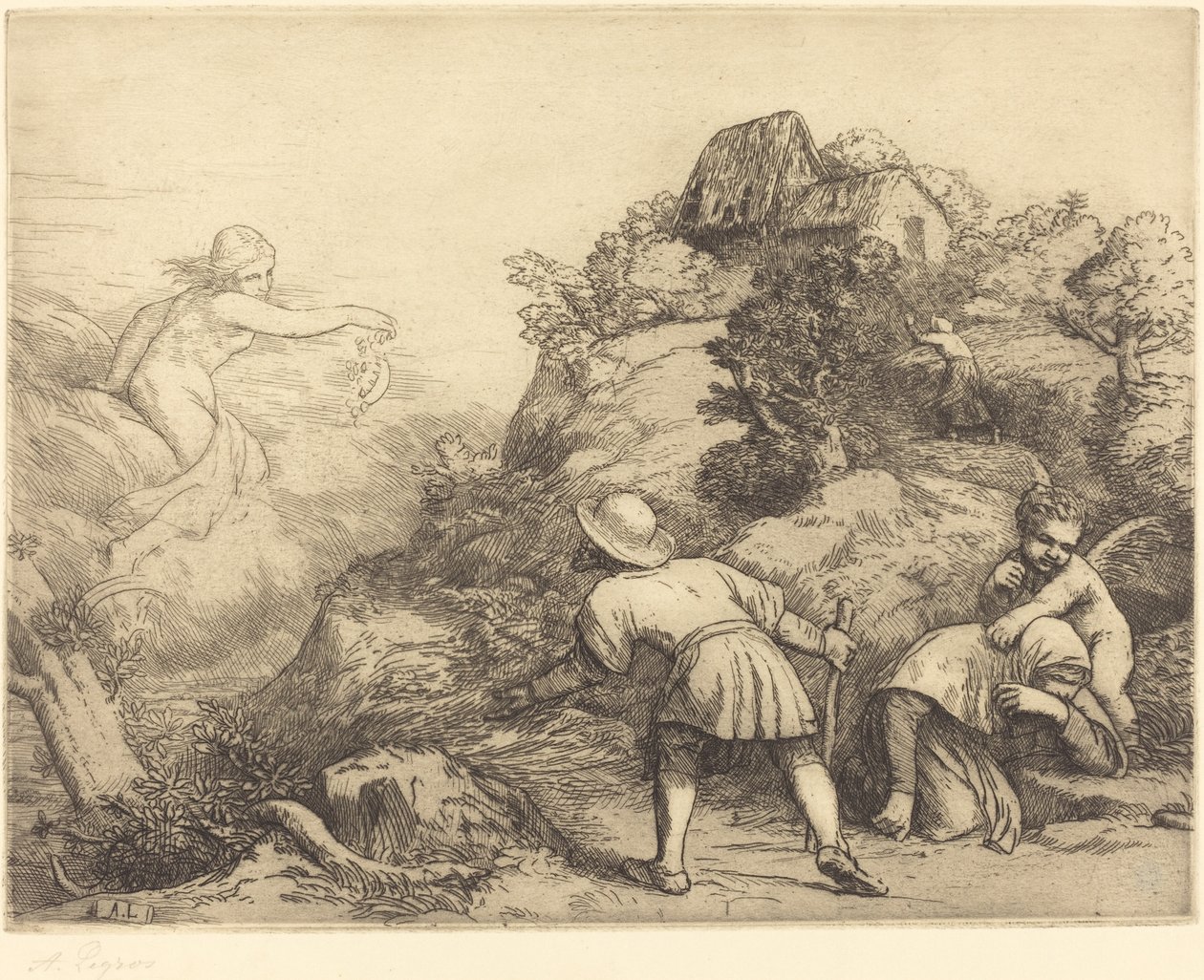 Allégorie du paysan et de la fortune - Alphonse Legros