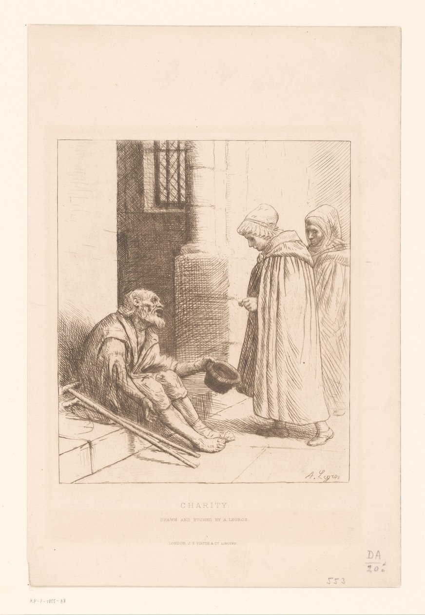 Mendiant sur un escalier - Alphonse Legros