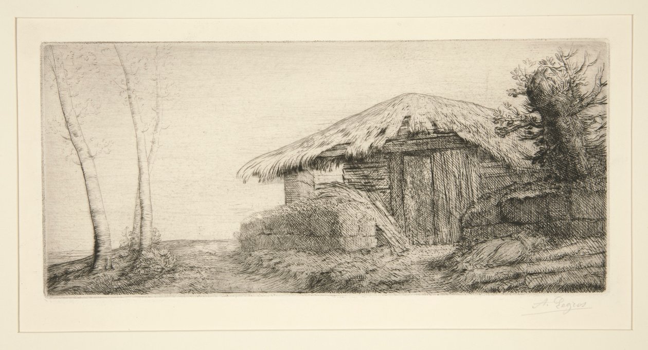 Bergerie sur le coteau - Alphonse Legros