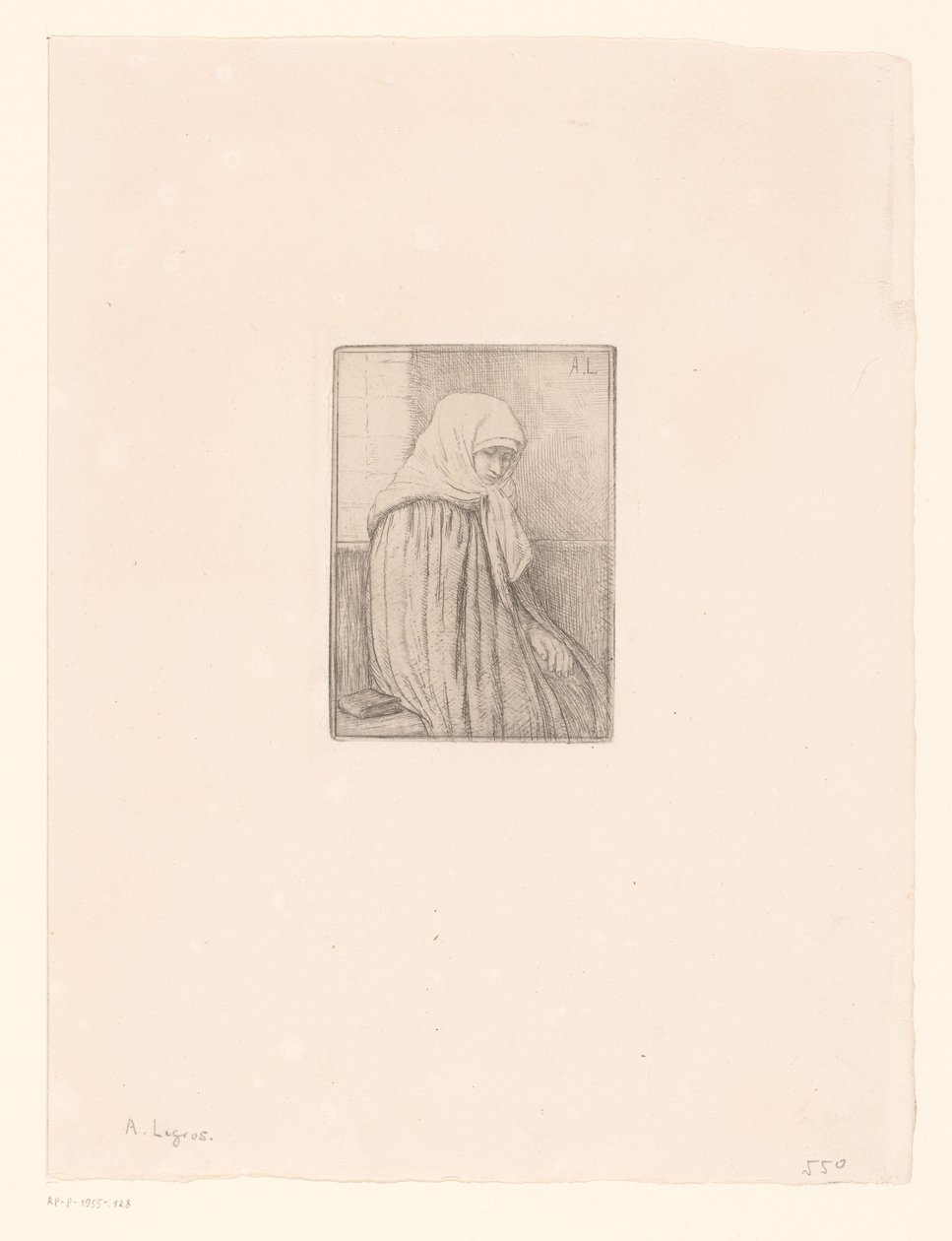 Femme bretonne avec coiffe - Alphonse Legros