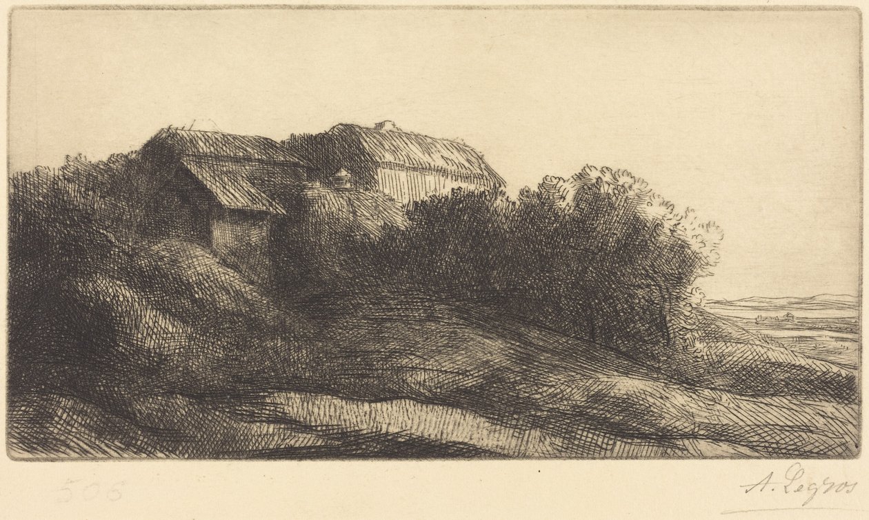 Cottage on a Hillside (Chaumiere sur le coteau) - Alphonse Legros