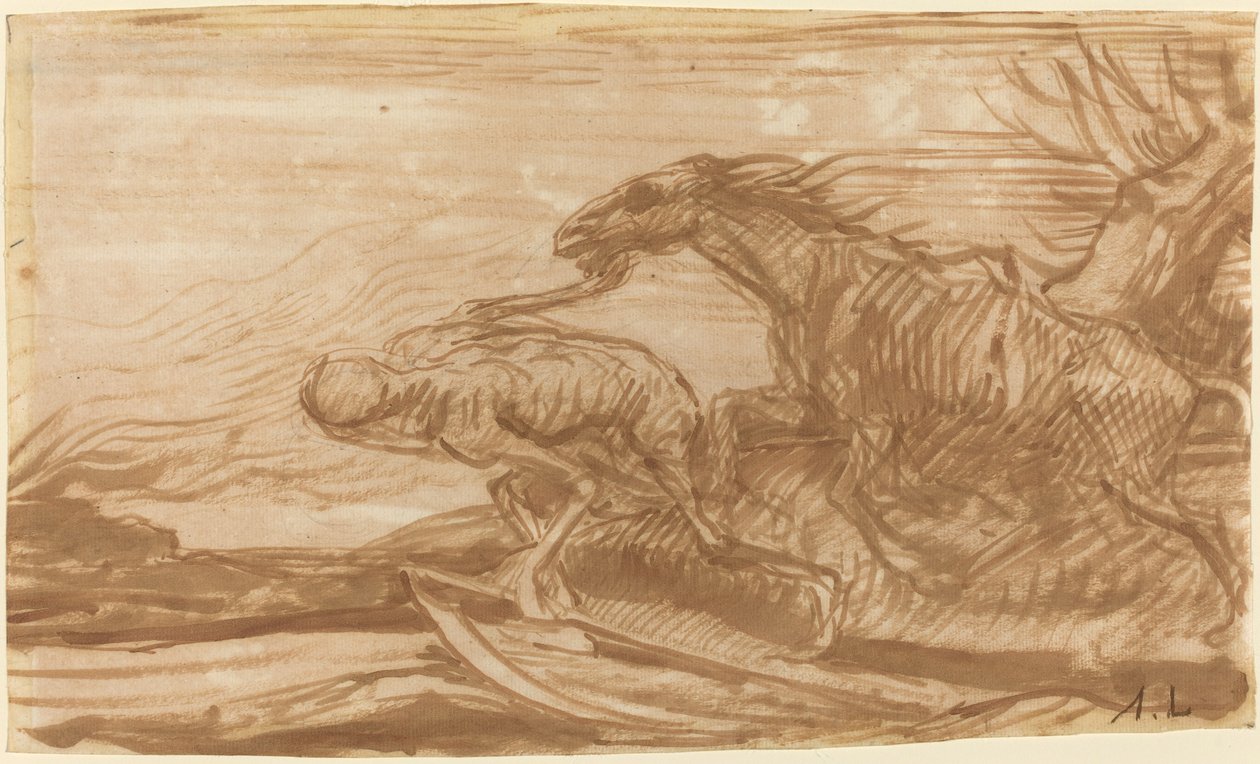 La Mort et son cheval - Alphonse Legros