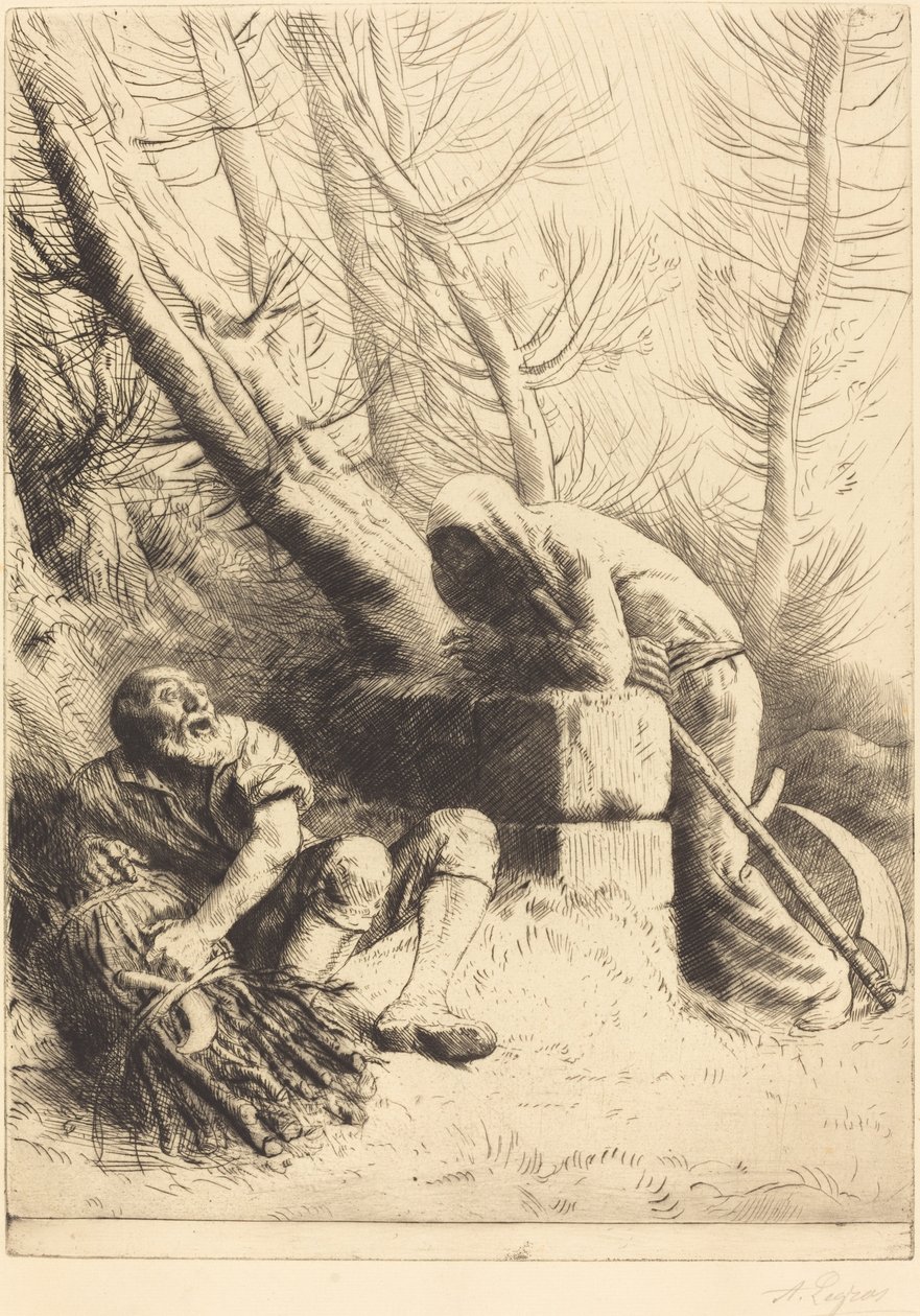 La mort et le bûcheron (4e planche) - Alphonse Legros