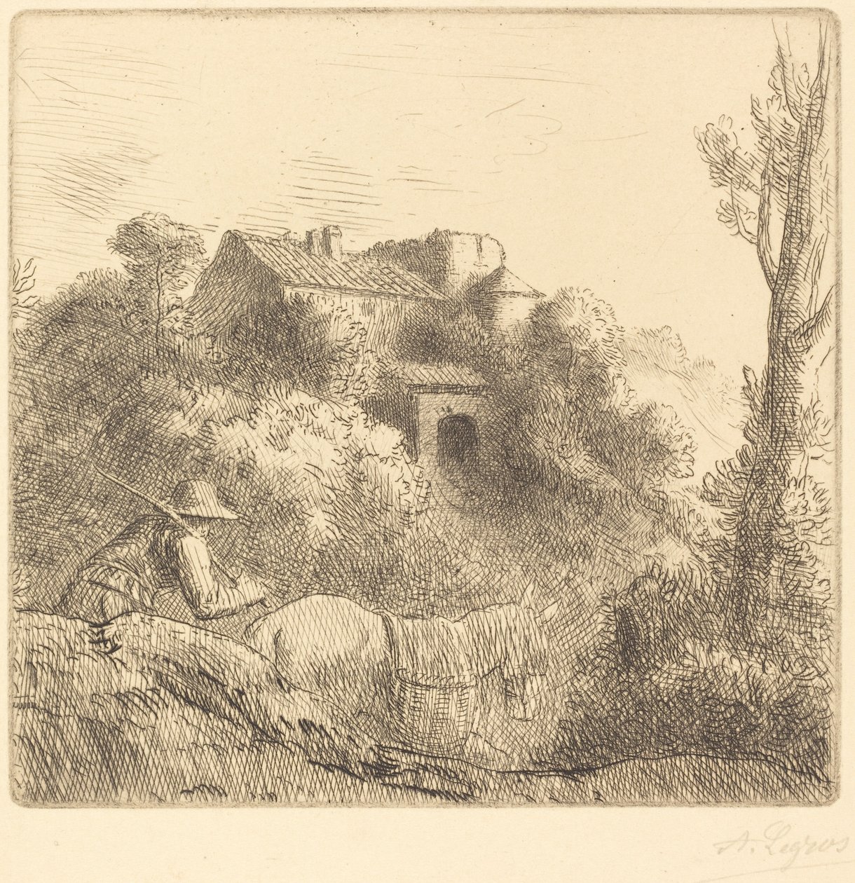 La ferme sur la colline - Alphonse Legros