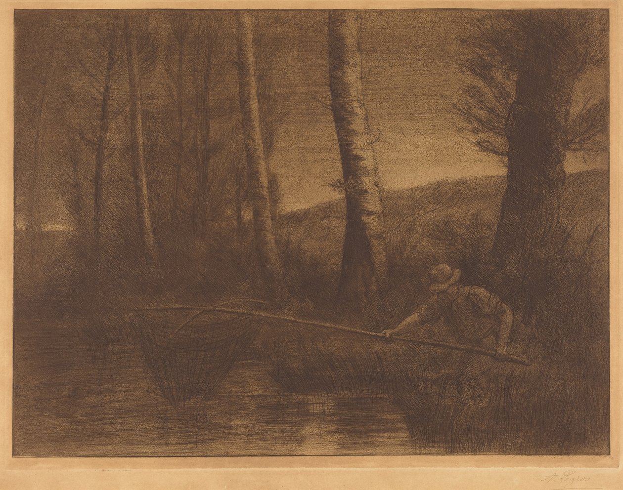 Pêcheur avec une trouble - Alphonse Legros
