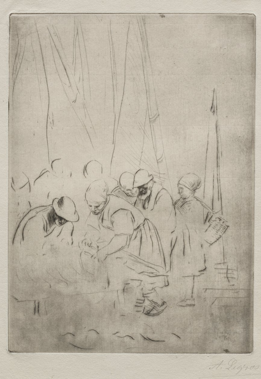 Pêcheurs sur le quai de Boulogne - Alphonse Legros