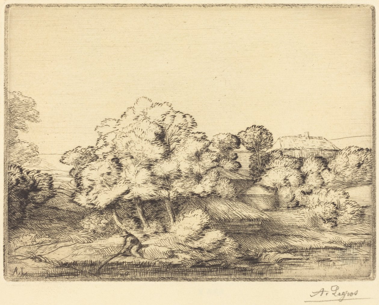 Hamlet near the Lake (Le hameau pres du lac) - Alphonse Legros