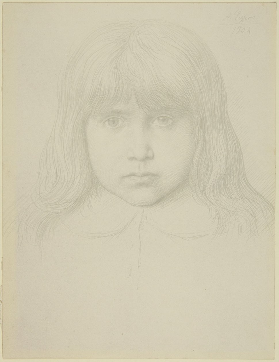 Tête de jeune garçon aux cheveux longs - Alphonse Legros
