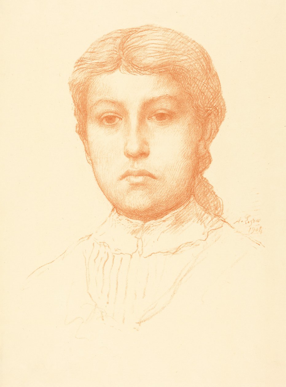 Head of a Young Girl (Tete de jeune fille) - Alphonse Legros