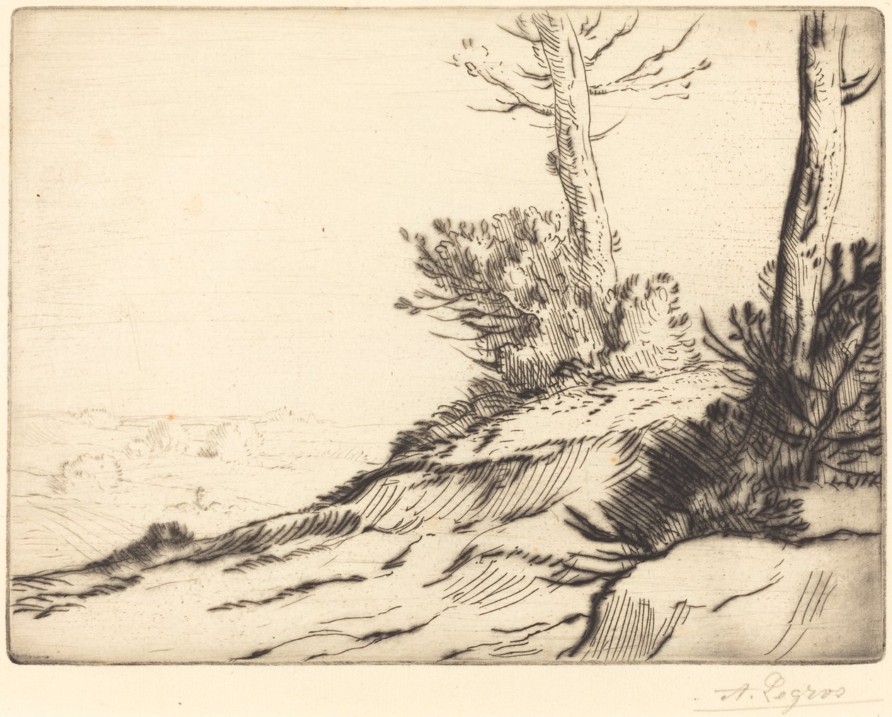 Colline avec des buissons La butte aux brousailles - Alphonse Legros