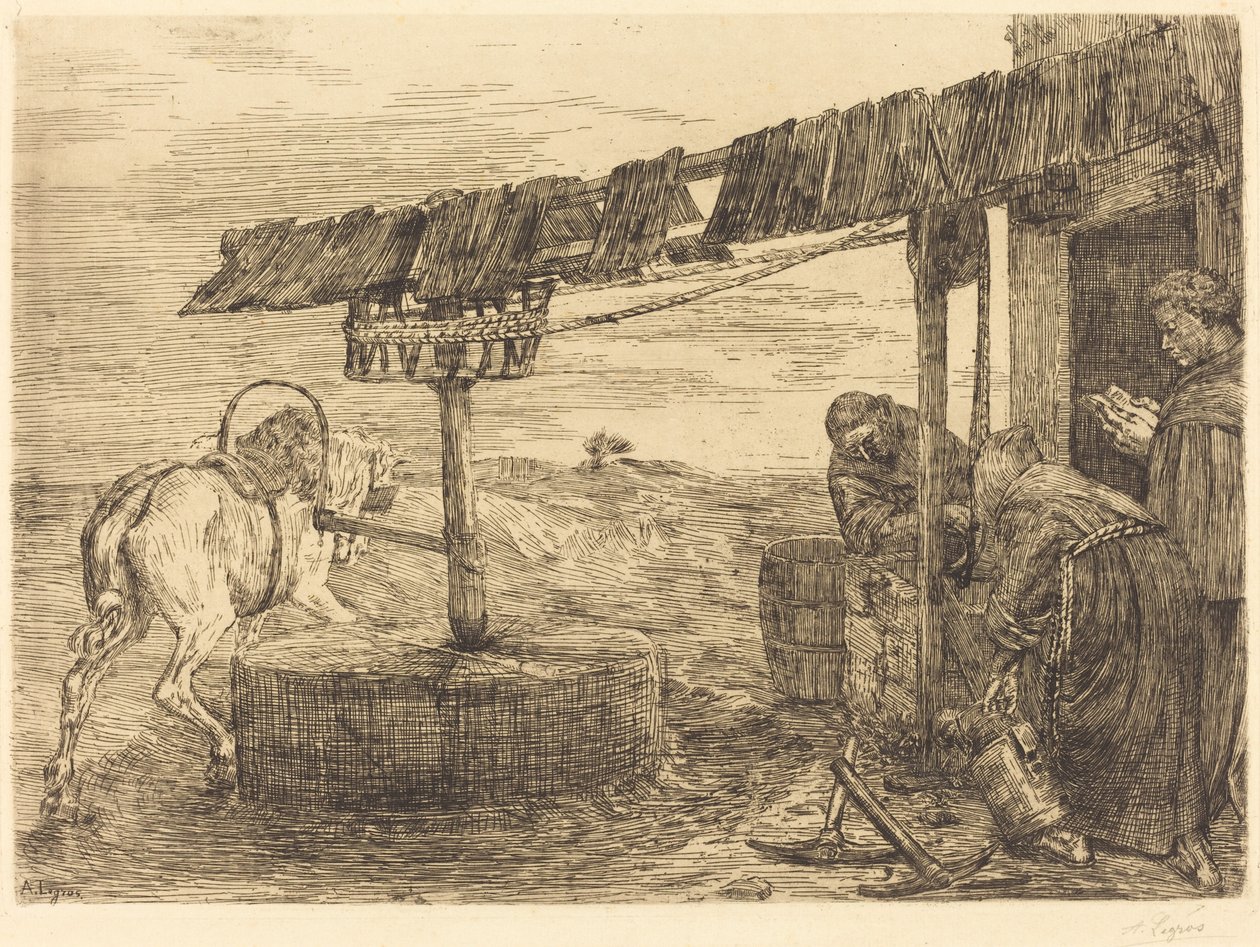 Moulin à cheval Le manège, probablement 1869 - Alphonse Legros