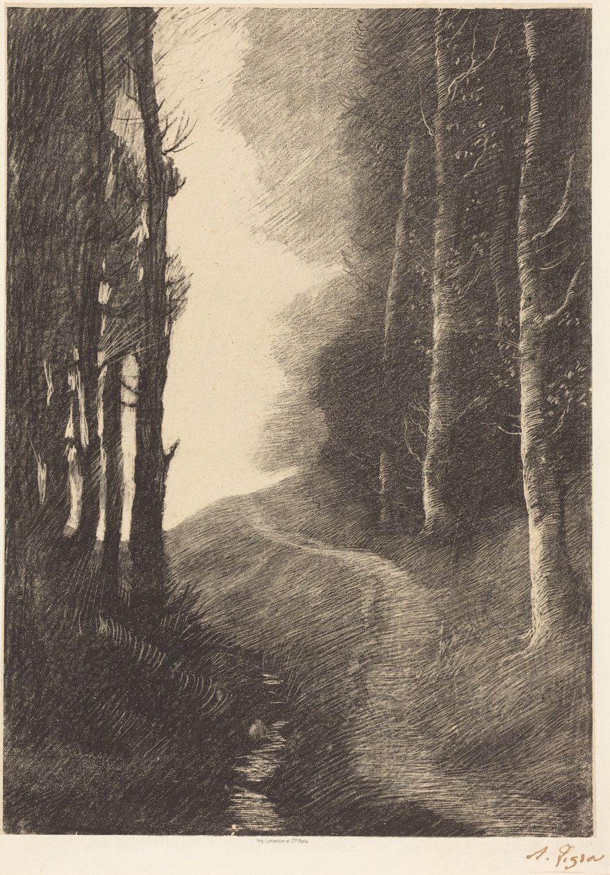 Paysage aux bouleaux - Alphonse Legros