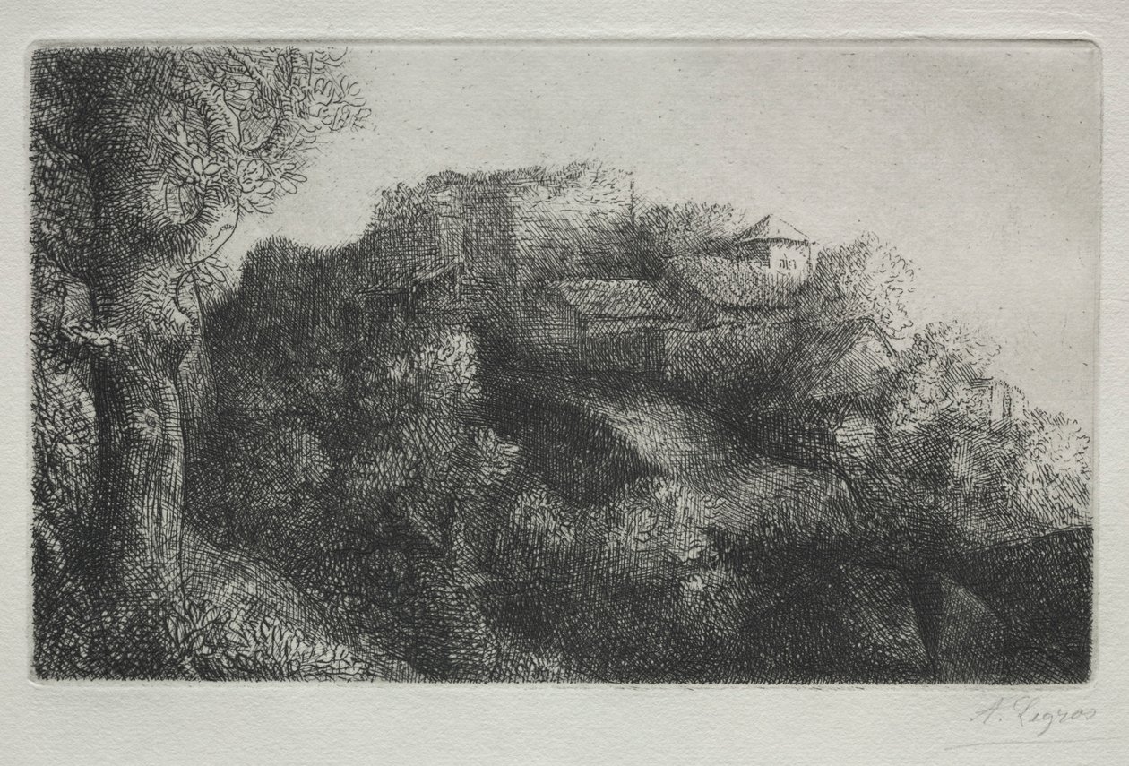 Paysage avec bâtiments - Alphonse Legros