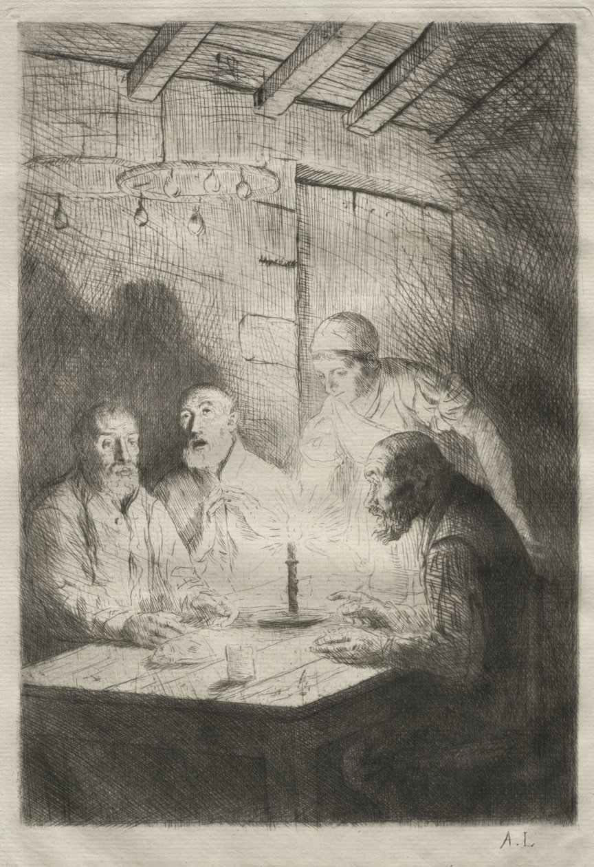 Le Souper chez misère - Alphonse Legros