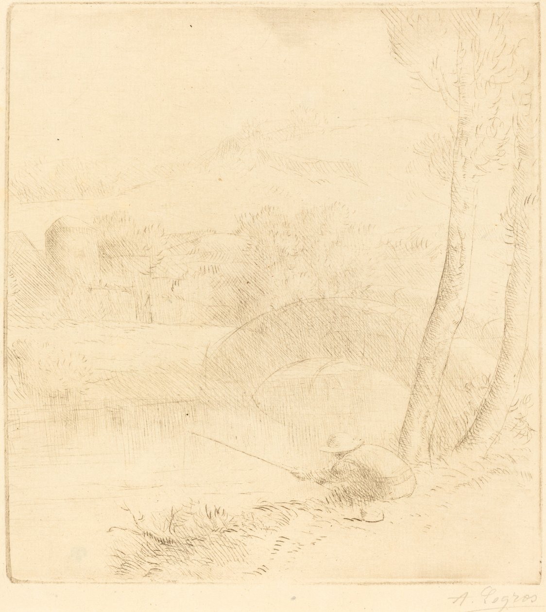Le petit pêcheur à la ligne - Alphonse Legros