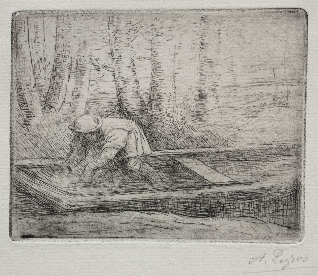Homme dans une barque - Alphonse Legros
