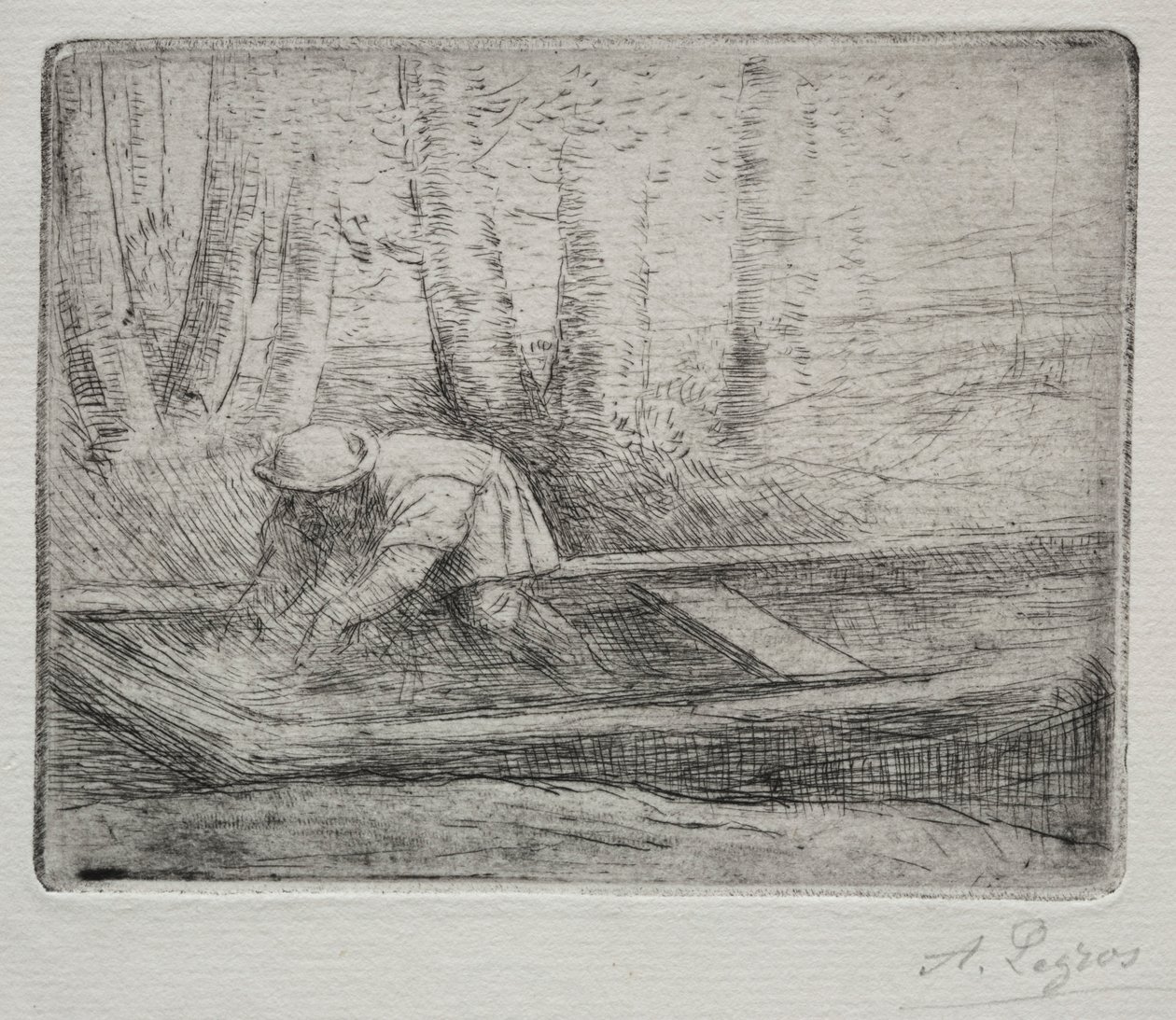 Homme dans une barque - Alphonse Legros