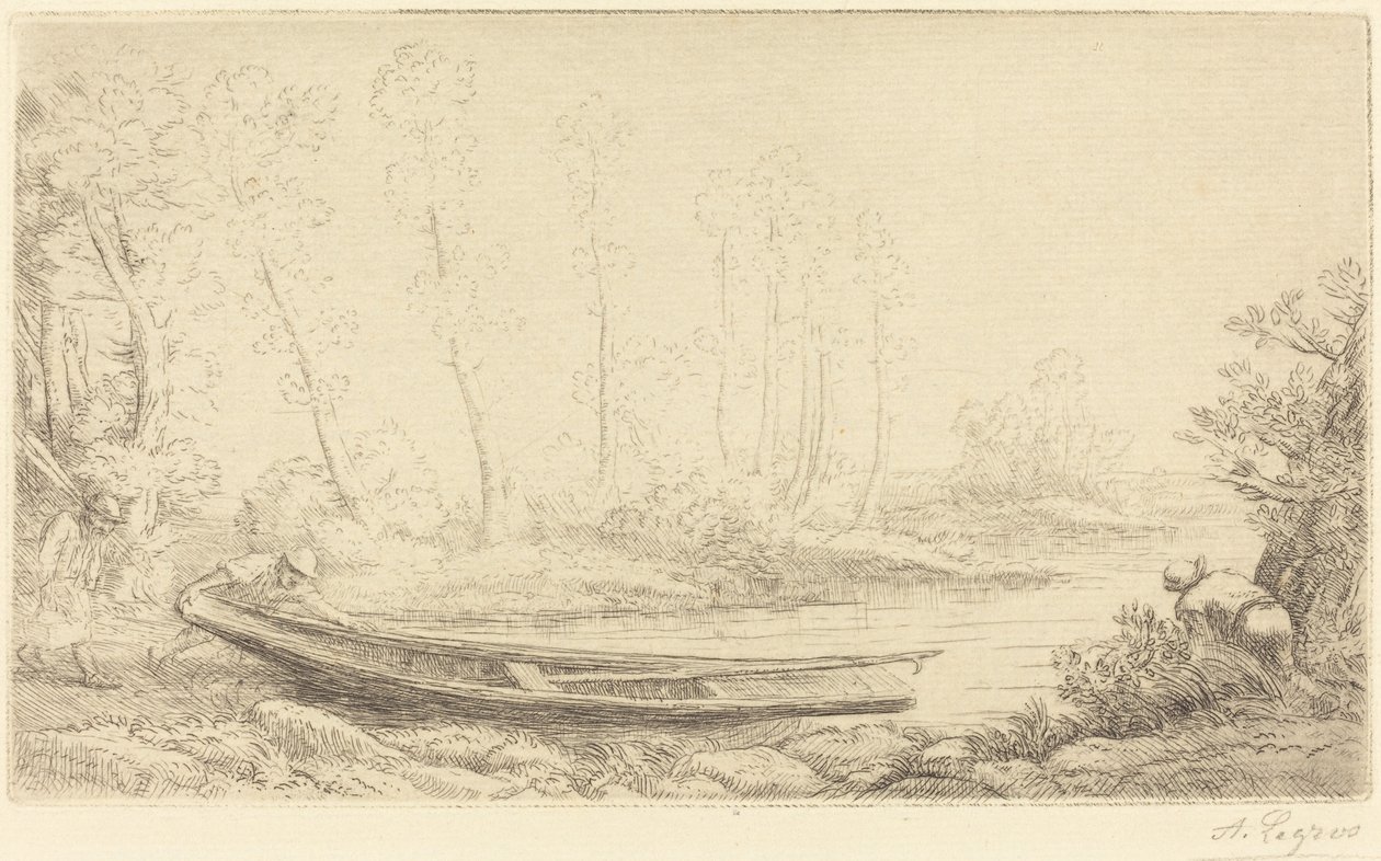 Homme avec une perche, figure à droite - Alphonse Legros