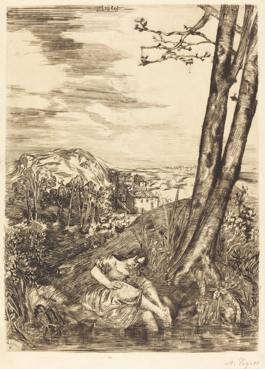 Paysanne se lavant les pieds, 1860 - Alphonse Legros
