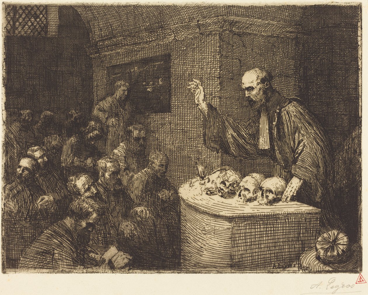 Cours de phrénologie, 2e planche (Le cours de phrénologie) - Alphonse Legros