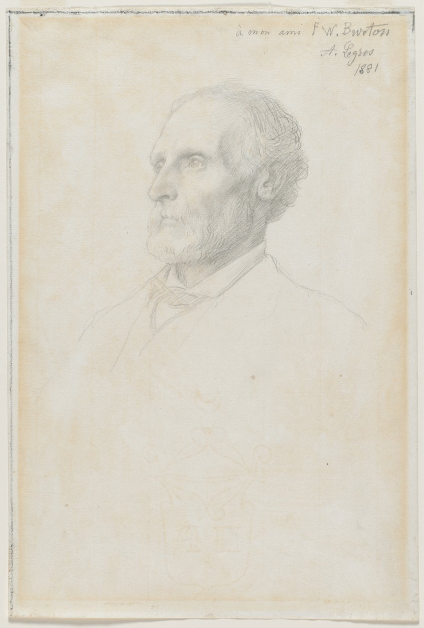 Portrait de Sir Frederick W. Burton, directeur de la National Gallery, Londres, 1881 - Alphonse Legros