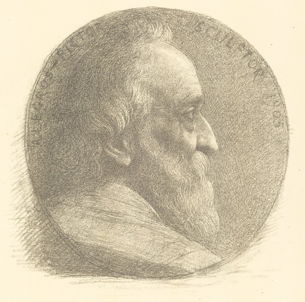 Autoportrait, médaillon, n°1, 9e plaque - Alphonse Legros