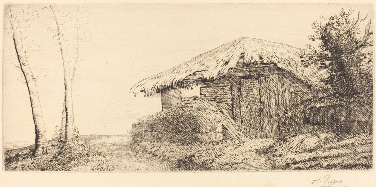 Bergerie sur le coteau - Alphonse Legros