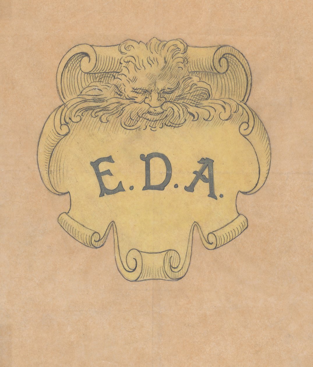 Étude pour une plaque de nom en bronze pour Edward D. Adams, ca. 1892 - Alphonse Legros