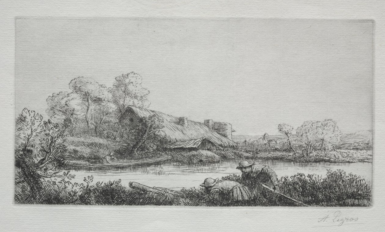 La Ferme sur la Rivière: Effet du Soir - Alphonse Legros