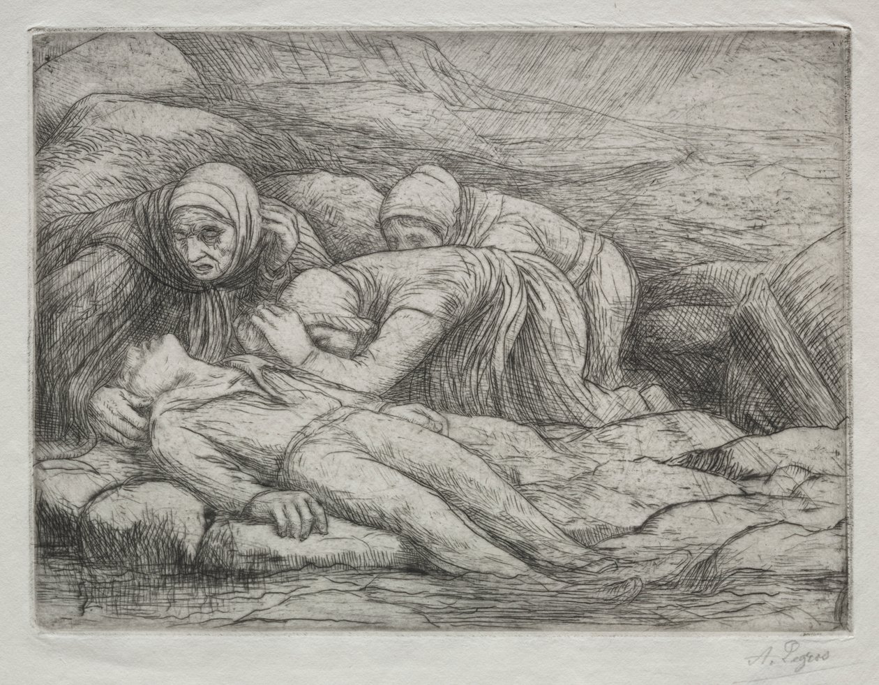 Triomphe de la Mort: La Mort chez une famille de marins - Alphonse Legros