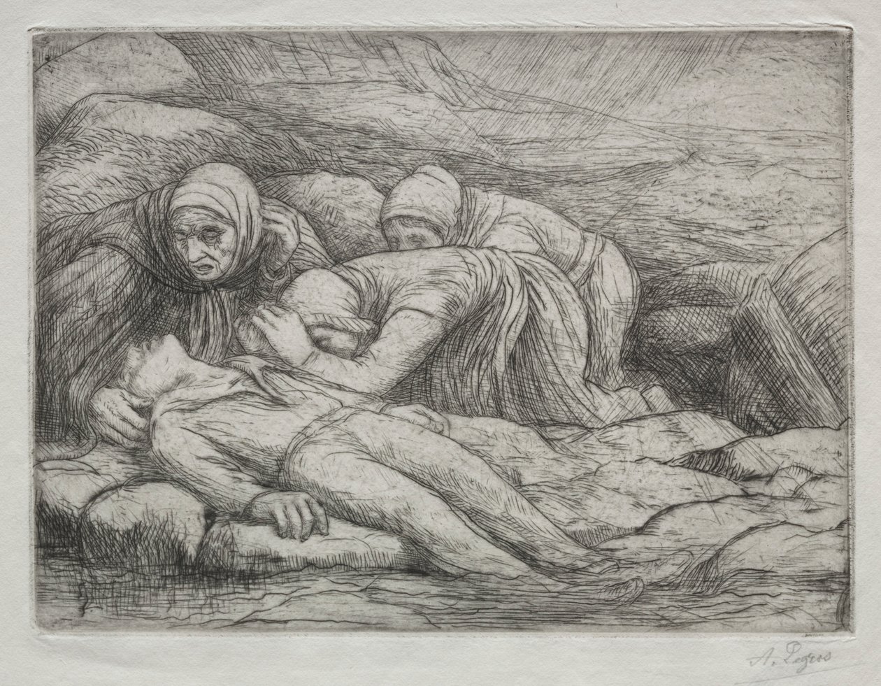 Triomphe de la Mort: La Mort chez une famille de marins - Alphonse Legros