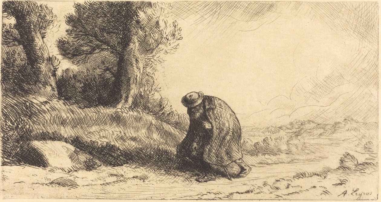 Un vagabond passant dans une ruelle - Alphonse Legros