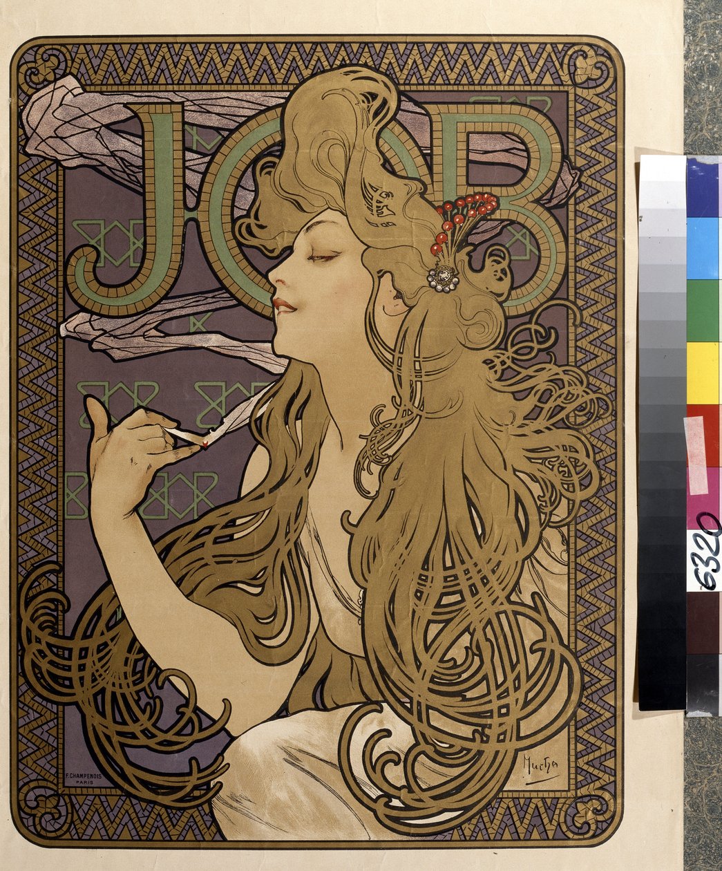 Affiche de publicité pour le papier de soie Job - Alphonse Marie Mucha