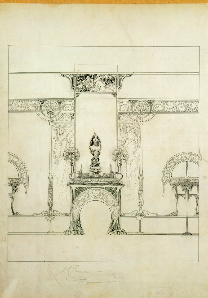 Design pour la boutique du bijoutier Fouquet ... - Alphonse Marie Mucha
