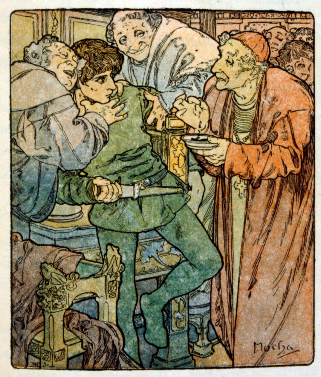 Illustration par Alphonse Mucha de "Clio" une œuvre de l