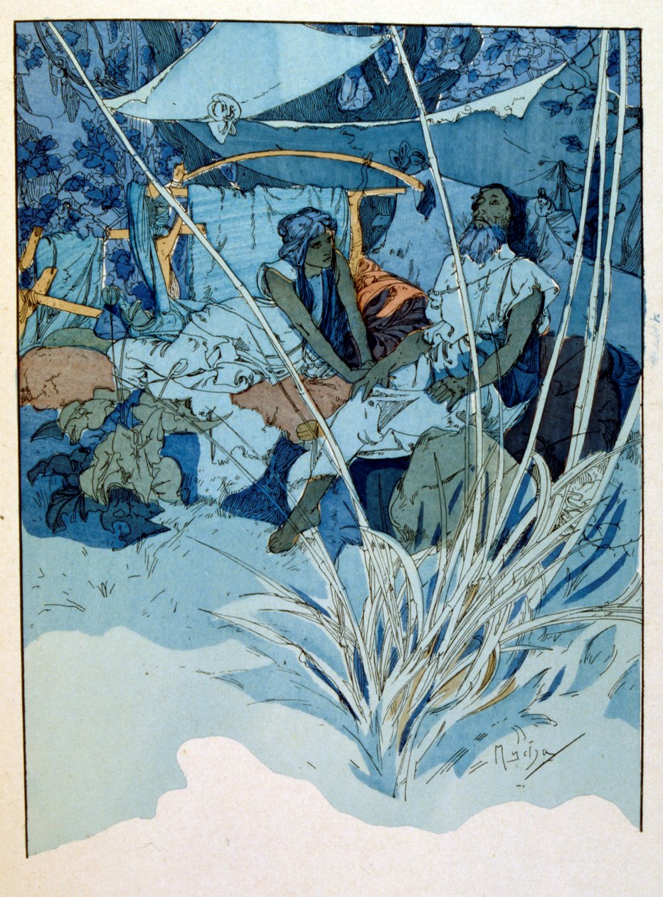 Illustration par Alphonse Mucha de "Rama", un poème en trois actes de Paul Verola. vers 1898 - Alphonse Mucha