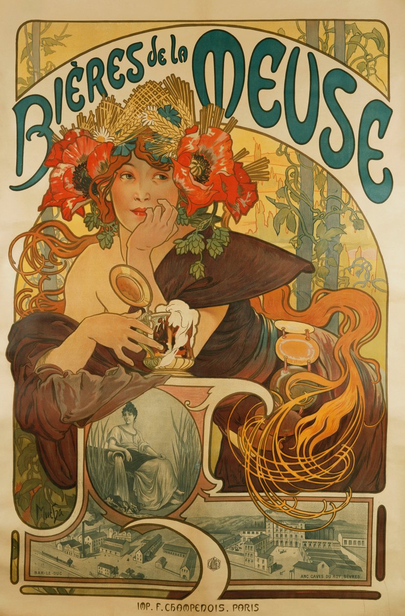 Bière de la Meuse, 1897 - Alphonse Mucha