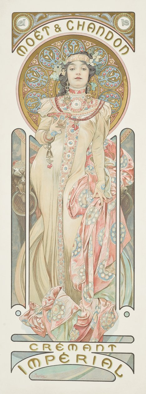 Affiche publicitaire pour le champagne "Moet & Chandon Dry Imperial", 1899 - Alphonse Mucha