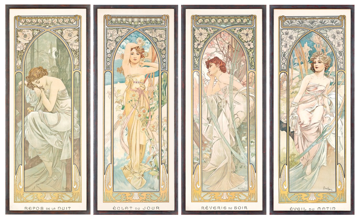 Les heures du jour - Alphonse Mucha