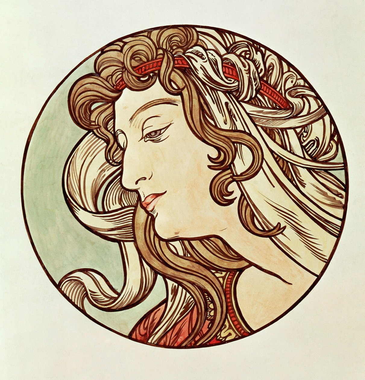 Femme, vue de trois-quarts - Alphonse Marie Mucha