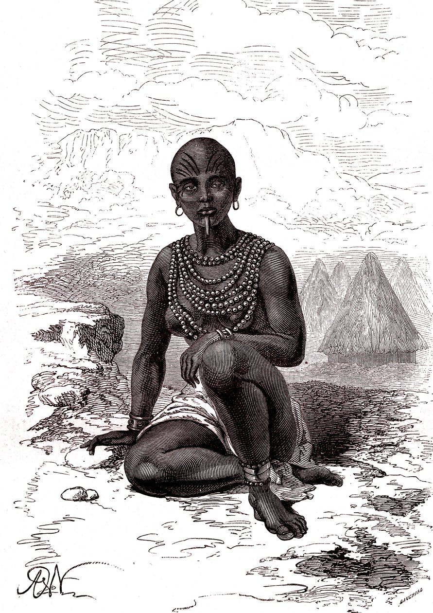 Bokke, femme de Moy, chef de la tribu Latuka, Soudan du Sud - Alphonse Marie de Neuville
